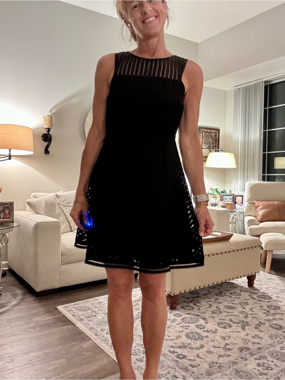Guess Black Sleeveless Fit-and-Flare Mini Dress